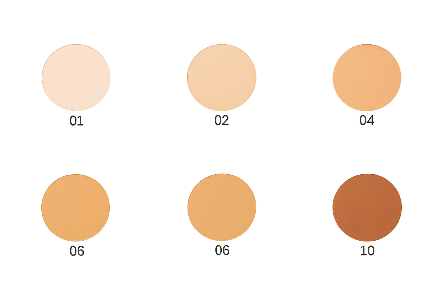 Set of beige and brown color swatches on a white background